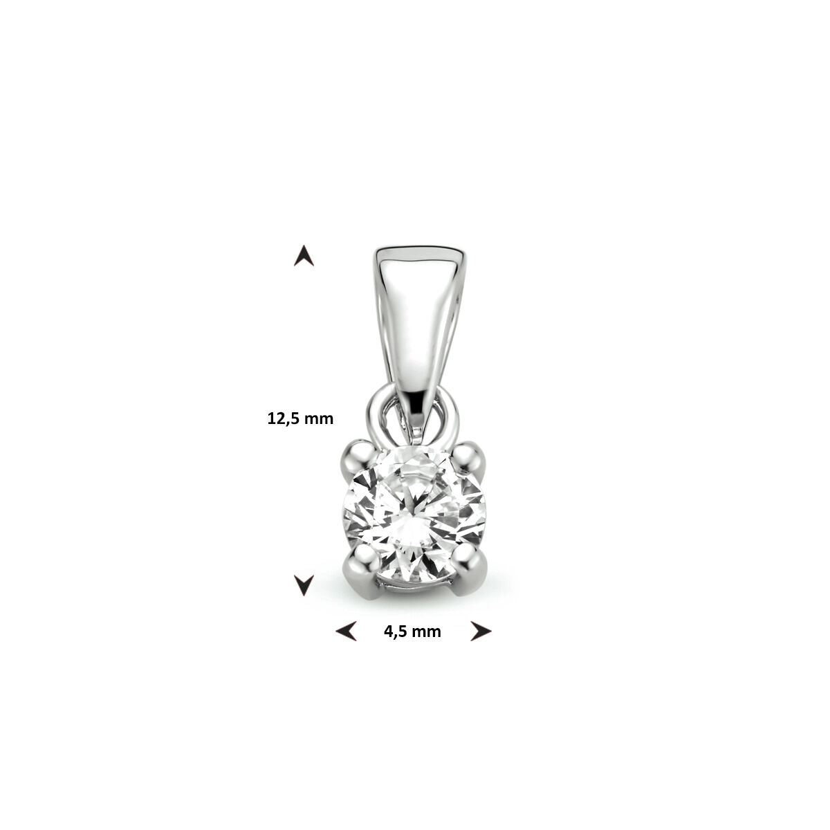 hanger zirkonia zilver gerhodineerd