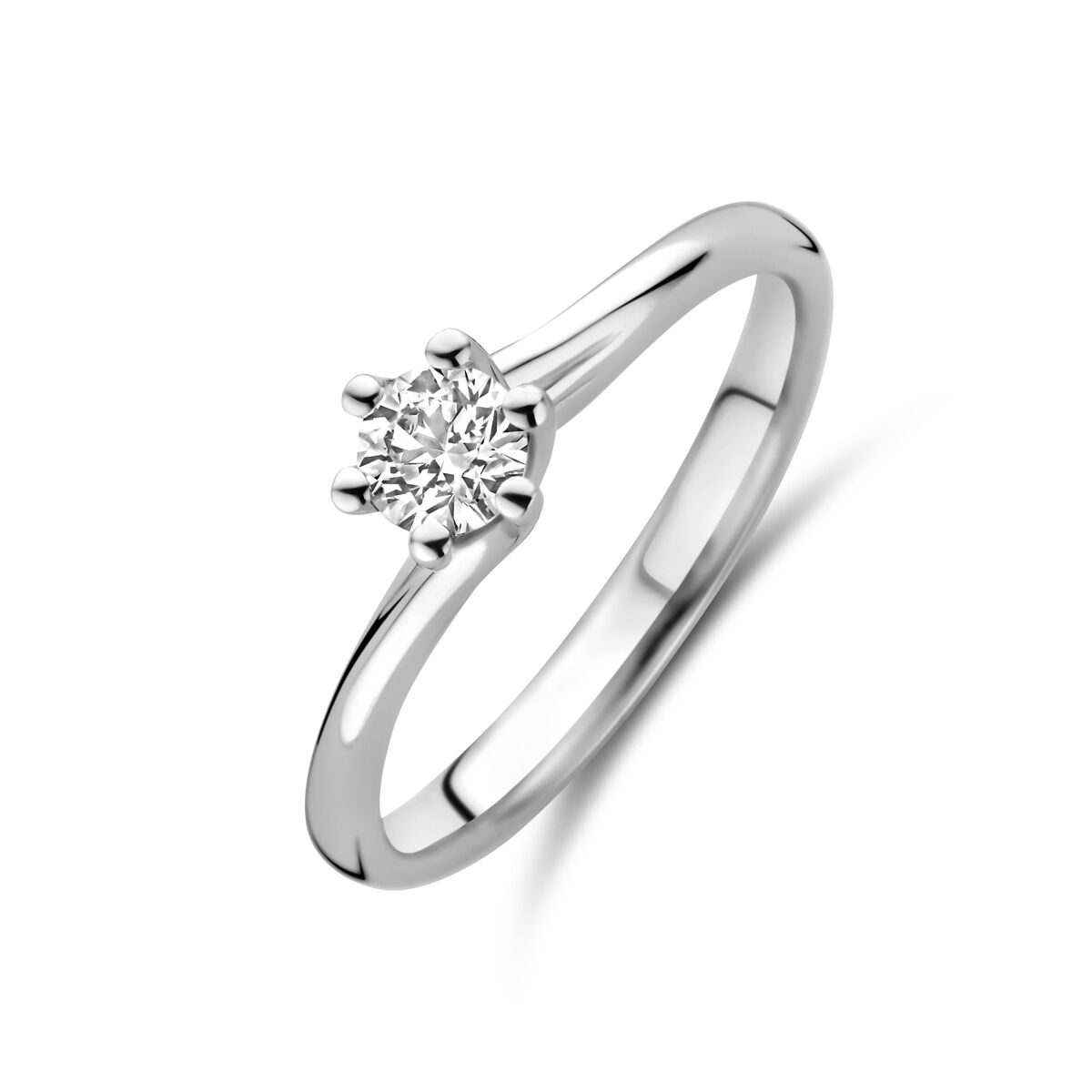 pierścionek z lab-grown diamentem 0,30 ct G VS w 14K białym złocie