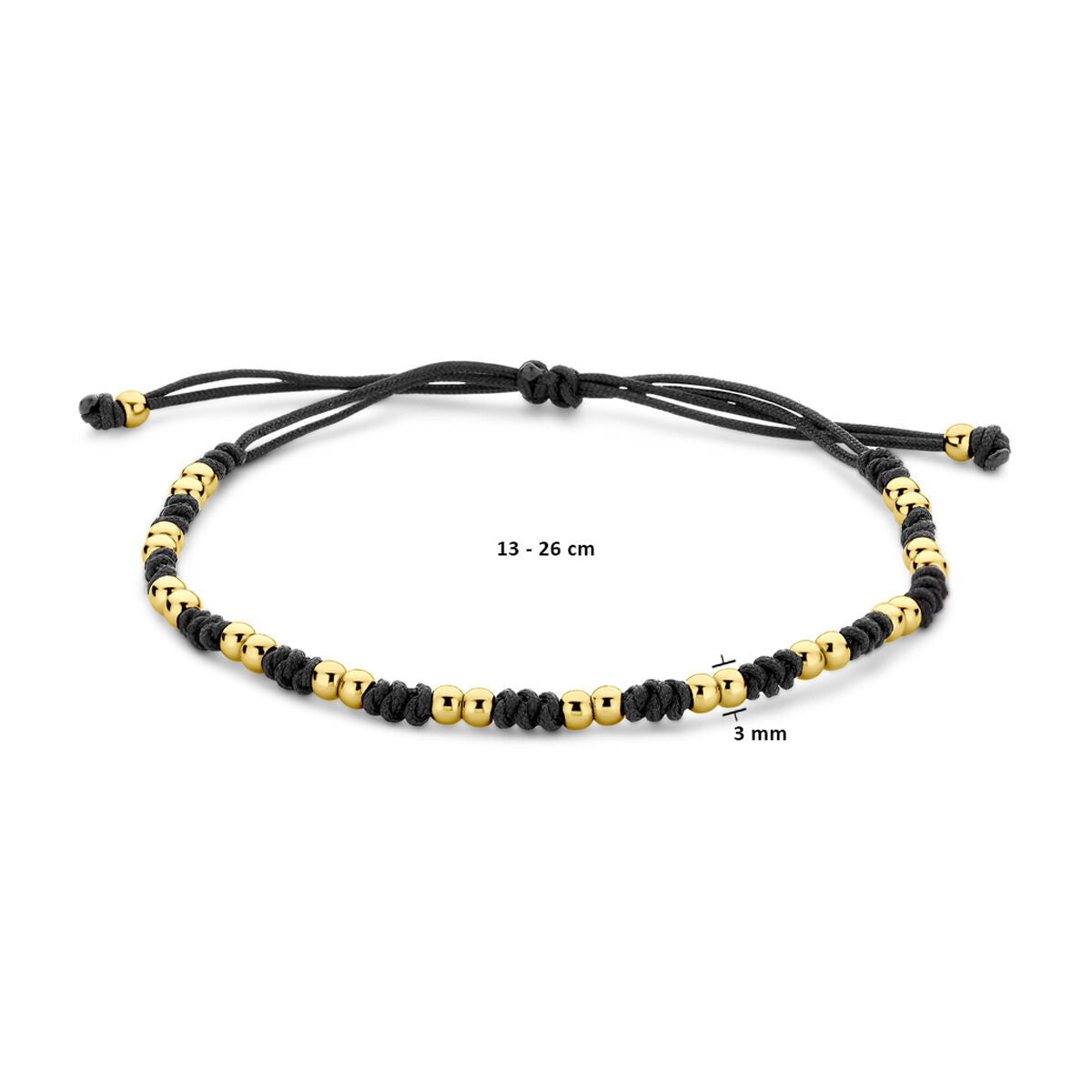 bransoletka kulki 12 - 24 cm 14K złoto z gumy/nylonu/skóry