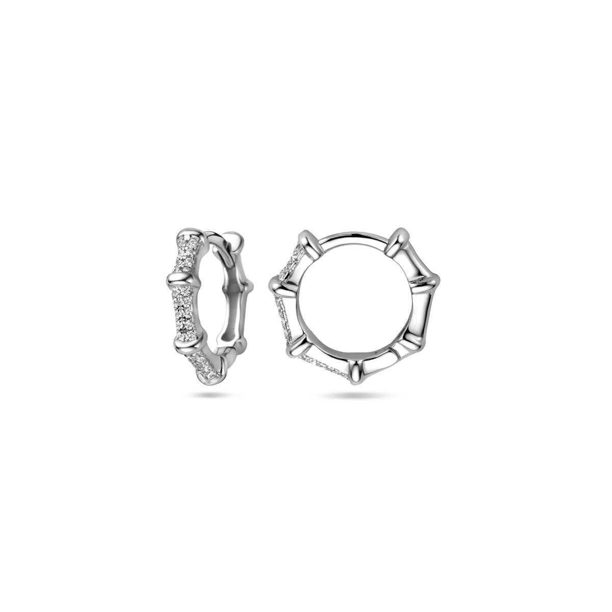 klapoorki cyrkonia 13 mm srebro rodowane