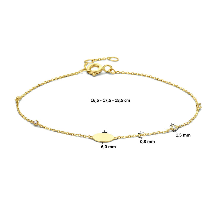 Gouden armband dames zirkonia 14K