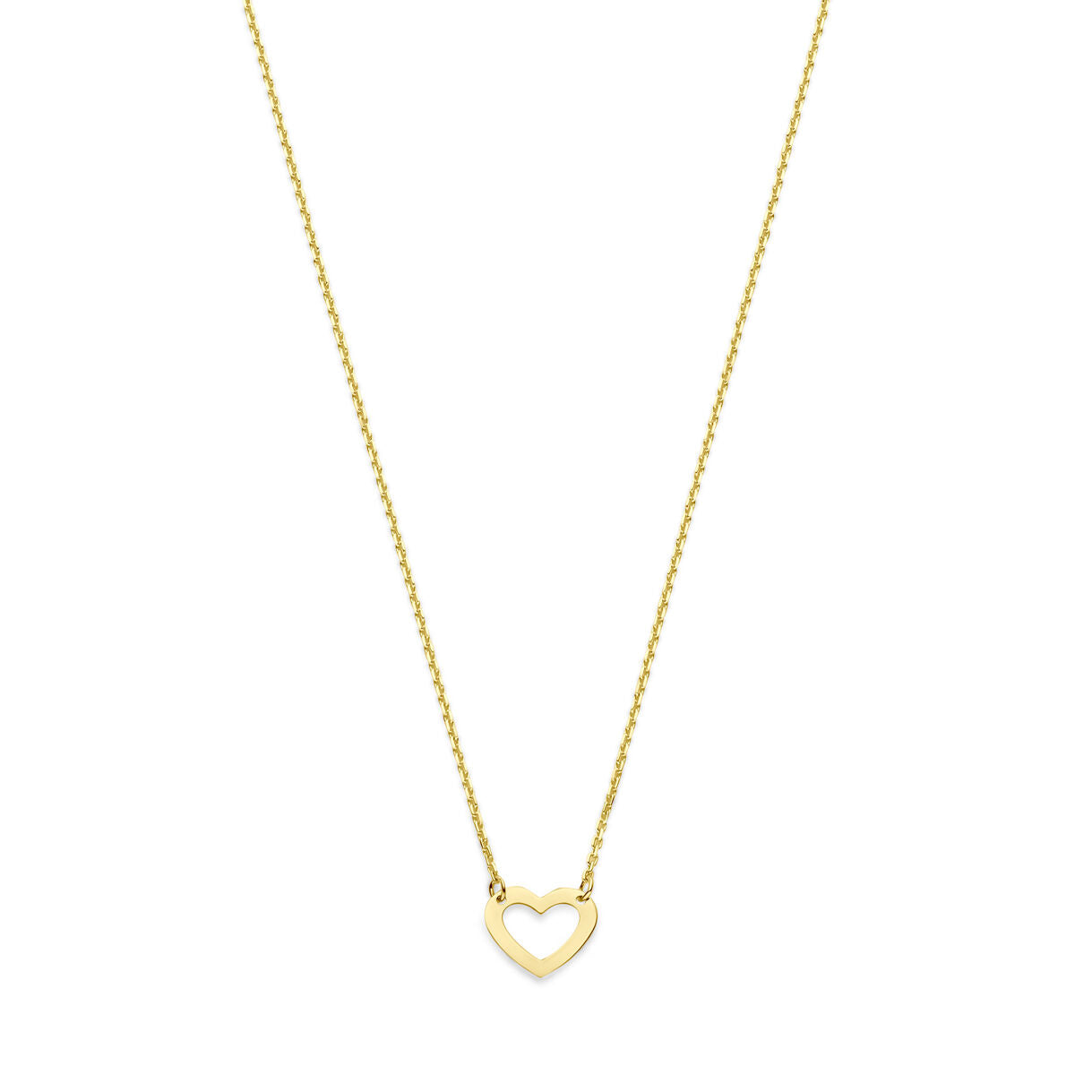 Naszyjnik z serduszkiem wykonany z 14K żółtego złota, o długości 41-43-45 cm.