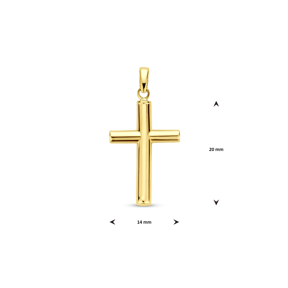 wisiorek krzyż 28 mm 14K żółte złoto