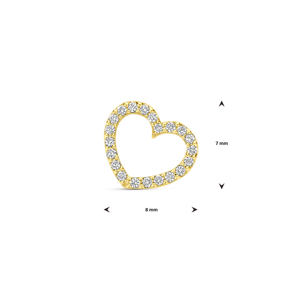 wisiorek serce diament 0.06ct h si 7 mm 14K żółte złoto