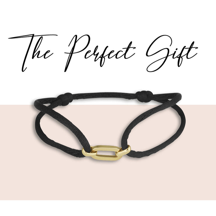 armband satijn 14K goud met rubber/nylon/leer