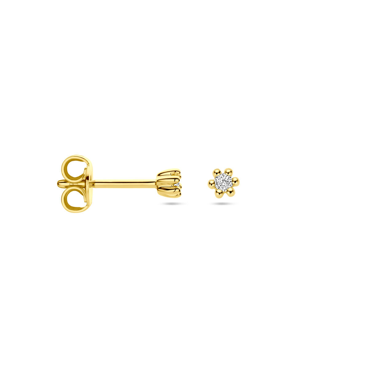 kolczyki wkrętki diament 0.04ct (2x 0.02ct) h p1 14K żółte złoto