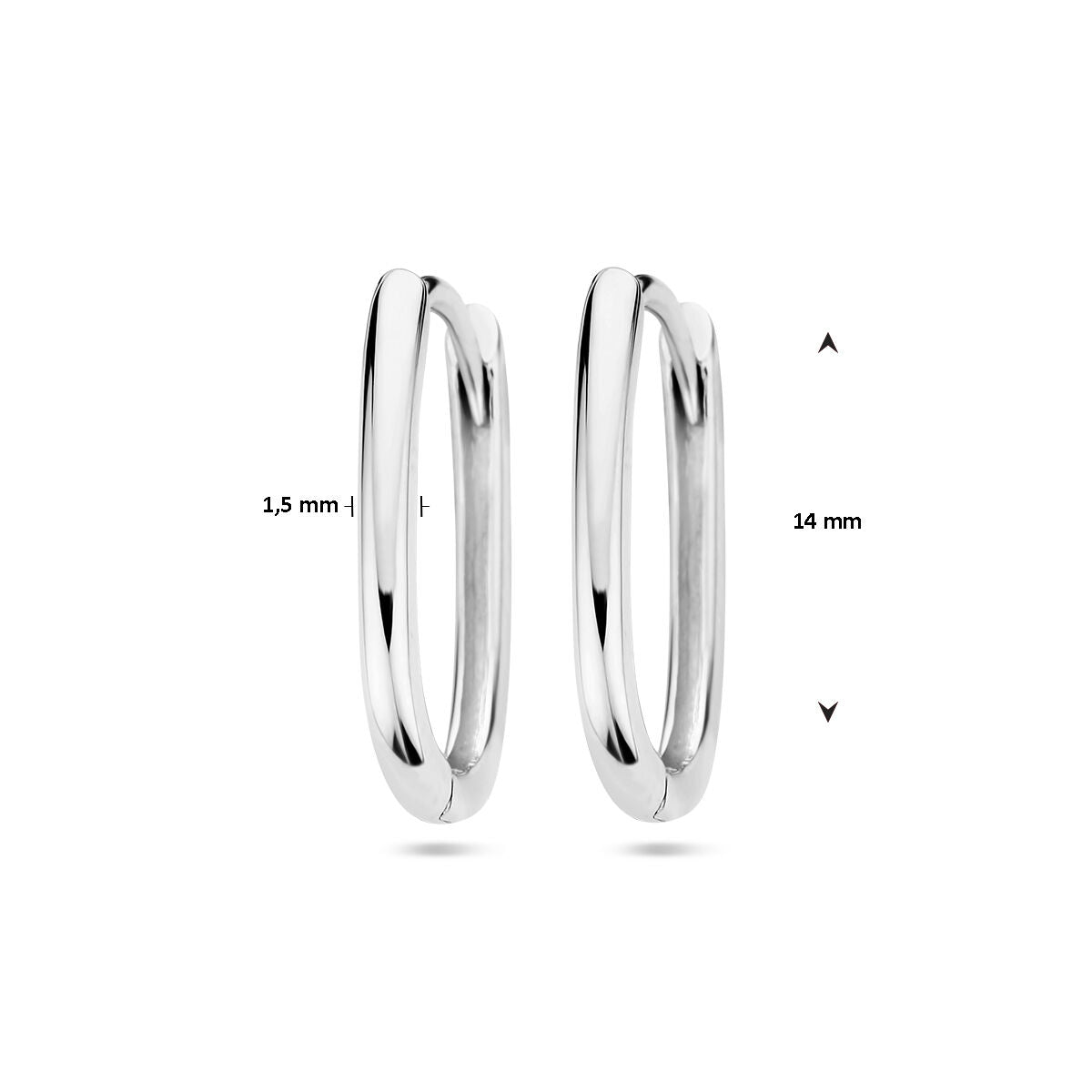 klapoorki paperclip 14K białe złoto