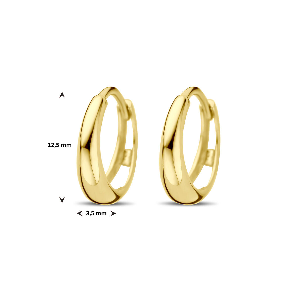 kolczyki koła 12,5 mm 14K żółte złoto