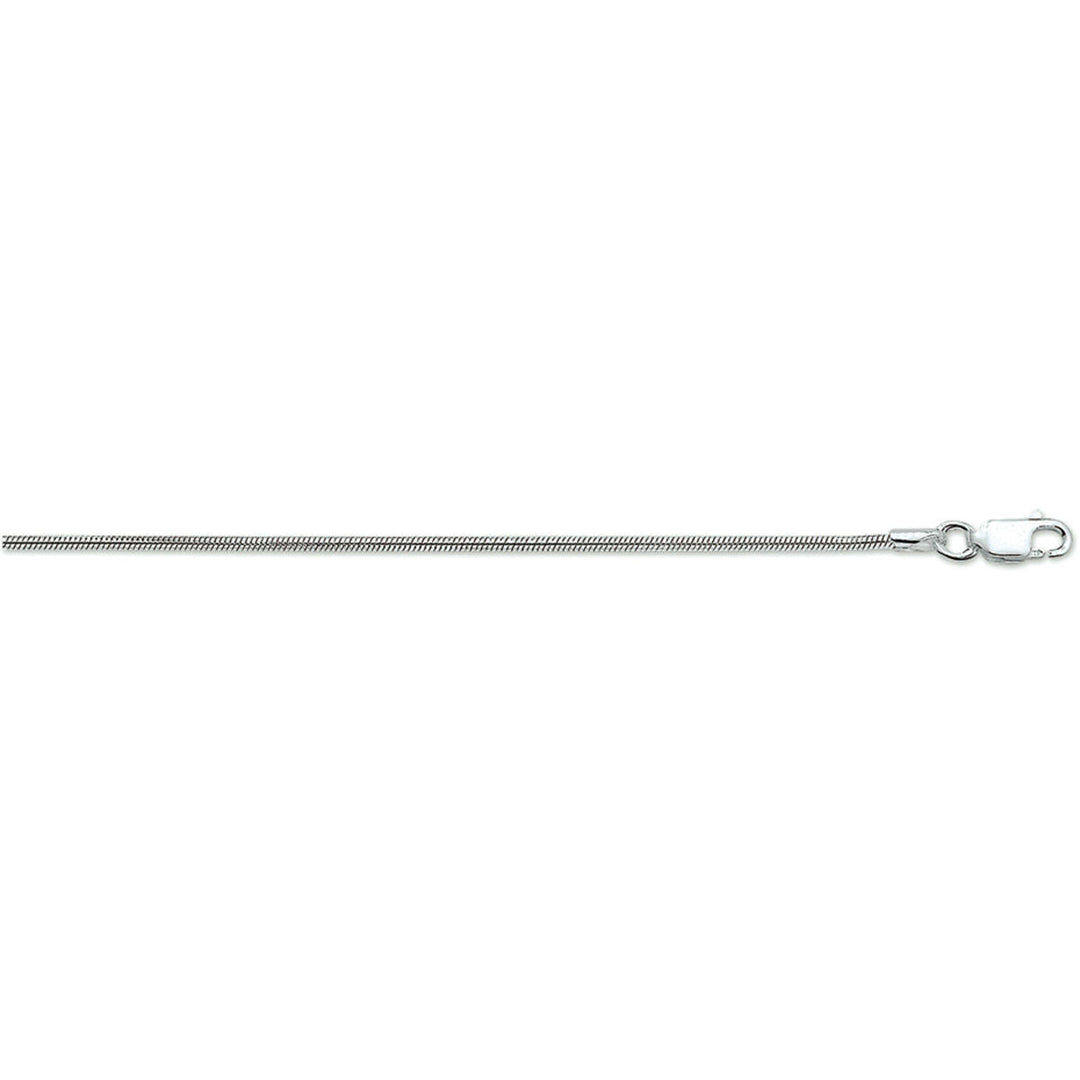 bransoletka wężowa okrągła 1,6 mm 18 cm srebro rodowane