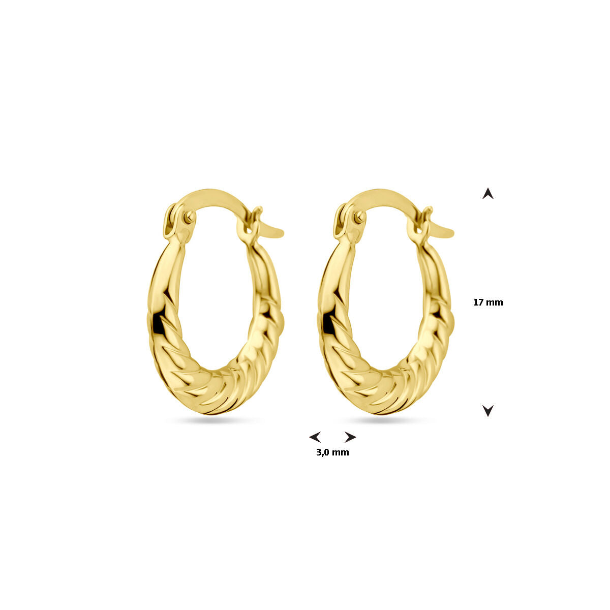 kolczyki koła 17 mm 14K żółte złoto