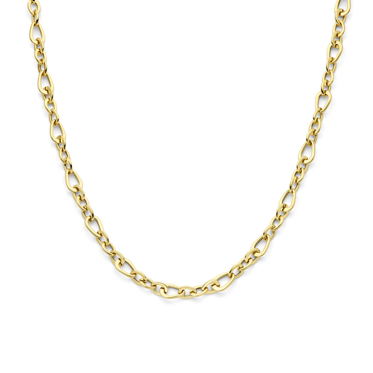 Collier van 14K geelgoud met een schakelontwerp, lengte 45 cm.