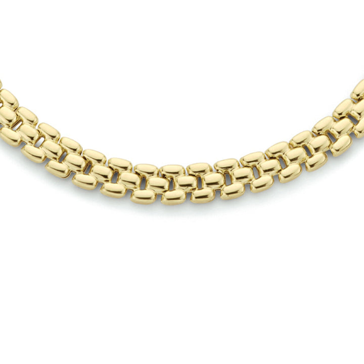collier panter 6,9 mm 43 cm 3 micron zilver verguld (geel)