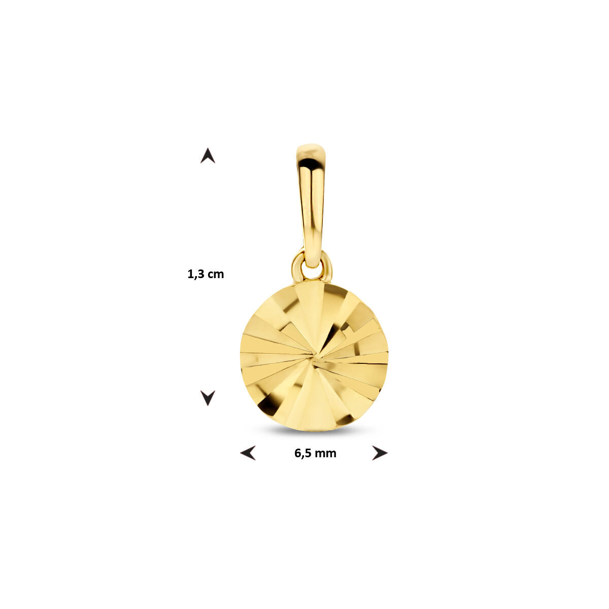 wisiorek okrągły z diamentami 14K żółte złoto