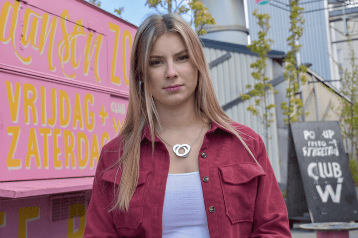 Collier Ovalen Zwart op elkaar C70Z