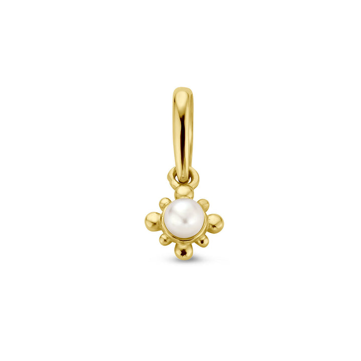 hanger bloem parel 14K geelgoud