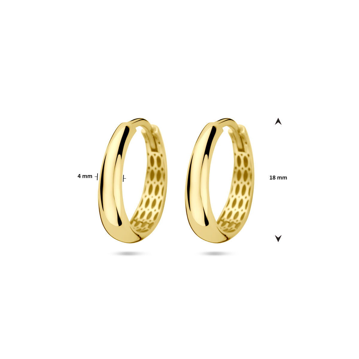 kolczyki koła 18 mm 14K żółte złoto