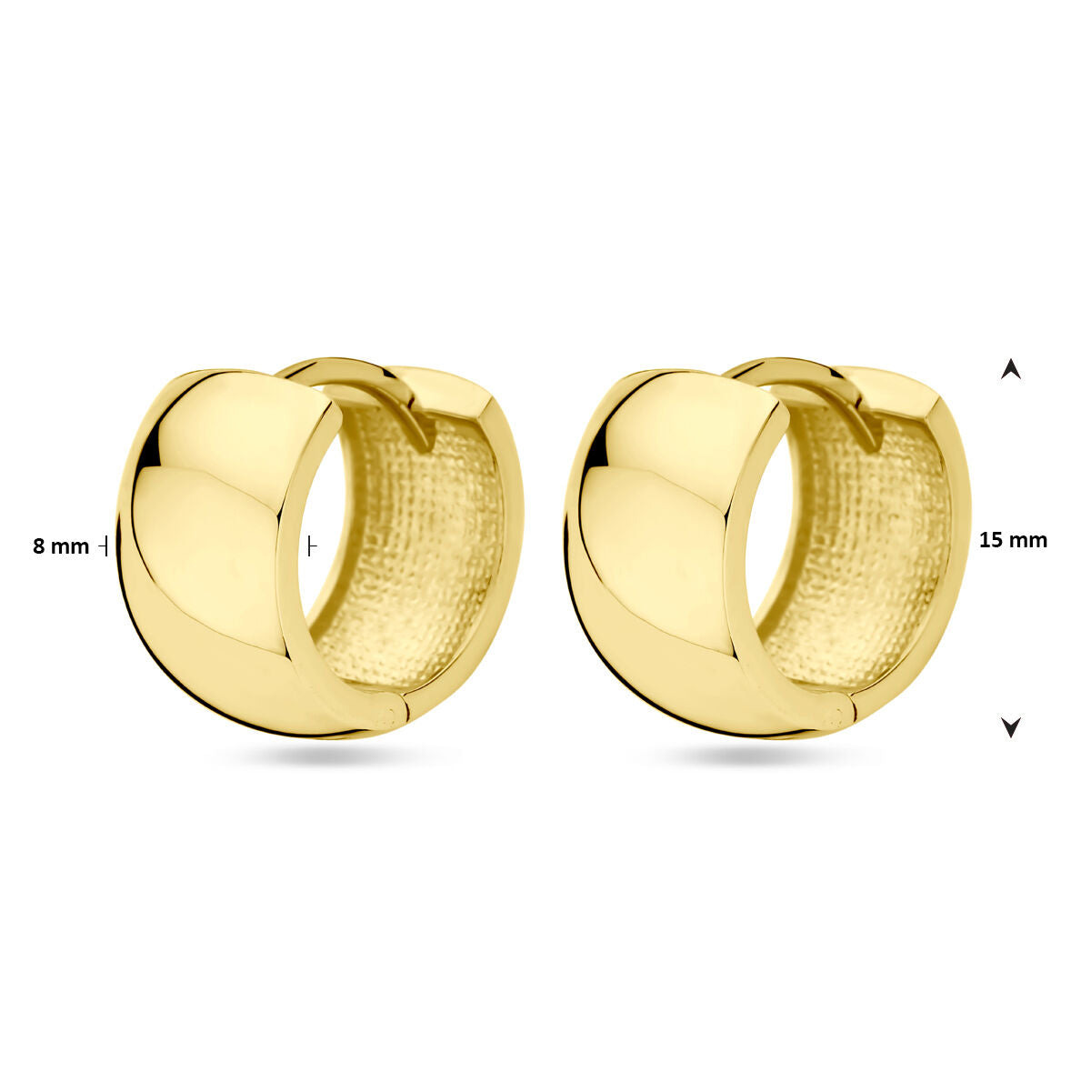 kolczyki koła 15 mm 14K żółte złoto