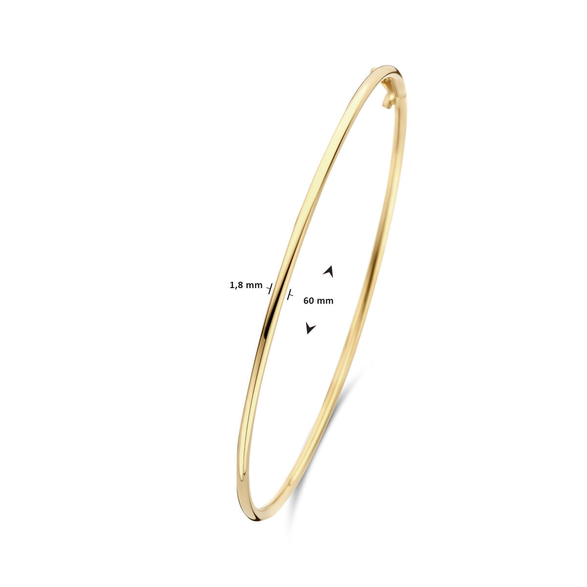 bransoletka rurkowa 1,8 mm 60 x 55 mm 14K żółte złoto