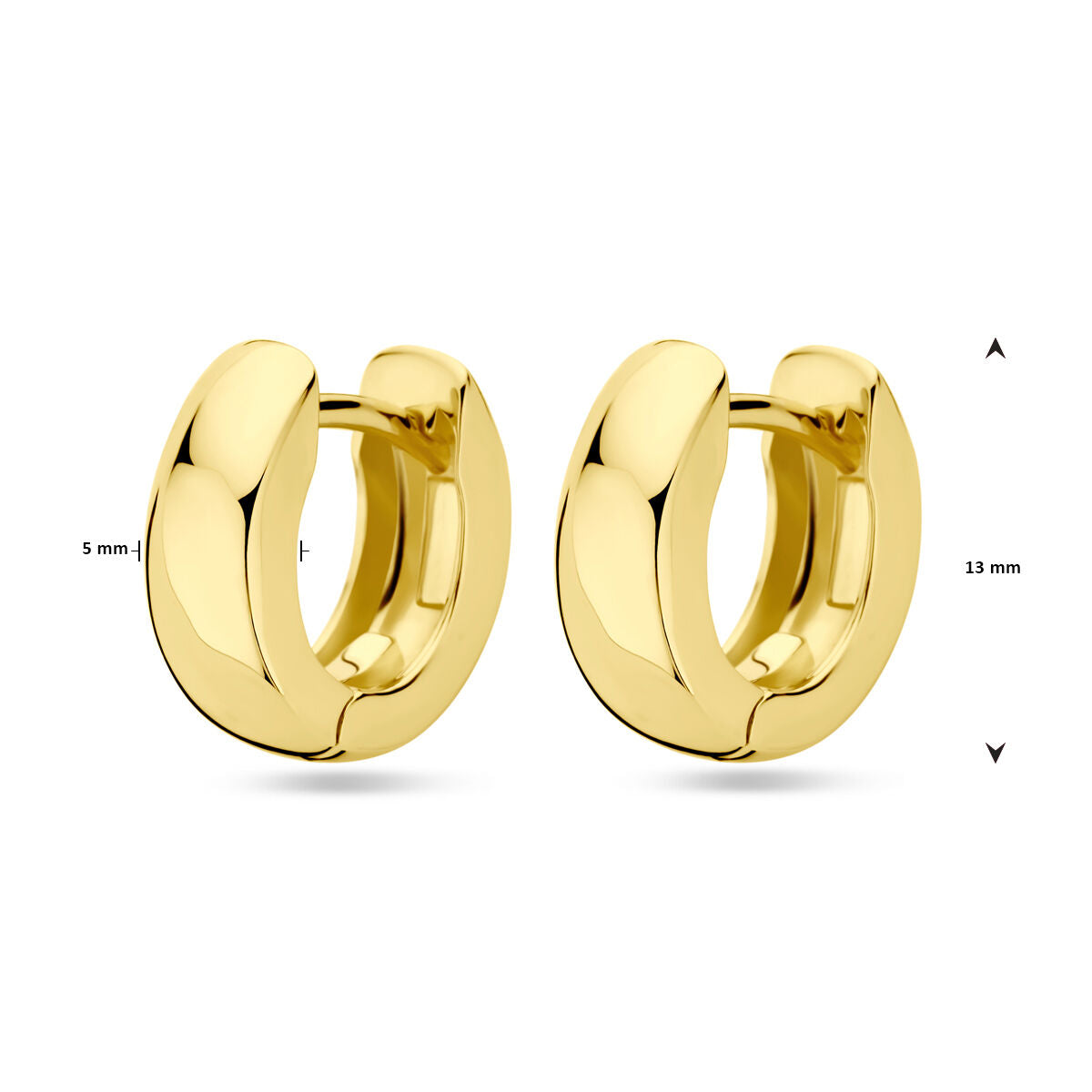 klipsy do uszu 13 mm 1 mikron srebro pozłacane (żółte)
