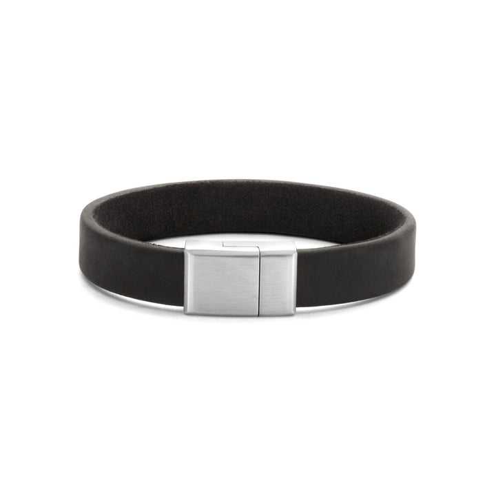 armband leer 12 mm edelstaal
