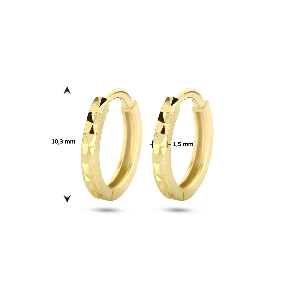 kolczyki koła z diamentami 14K żółte złoto