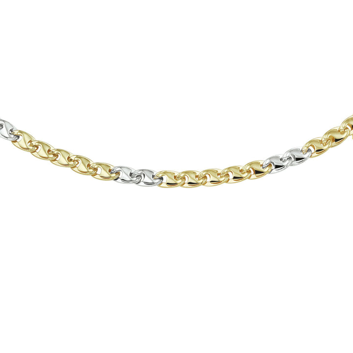 naszyjnik 4,3 mm 14K bicolor złoto żółte/białe