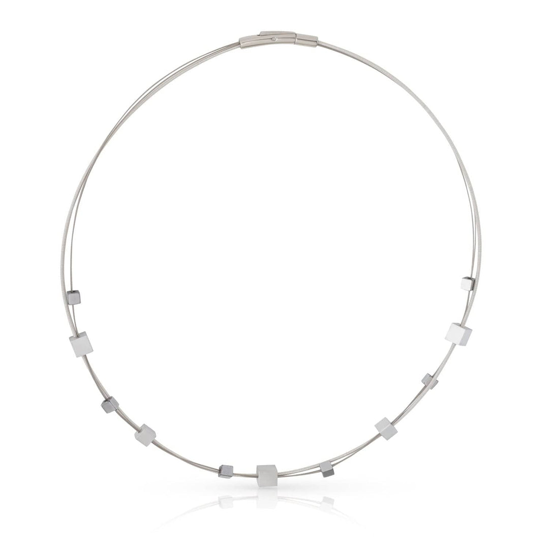 Collier speelse kubusjes zilver C257
