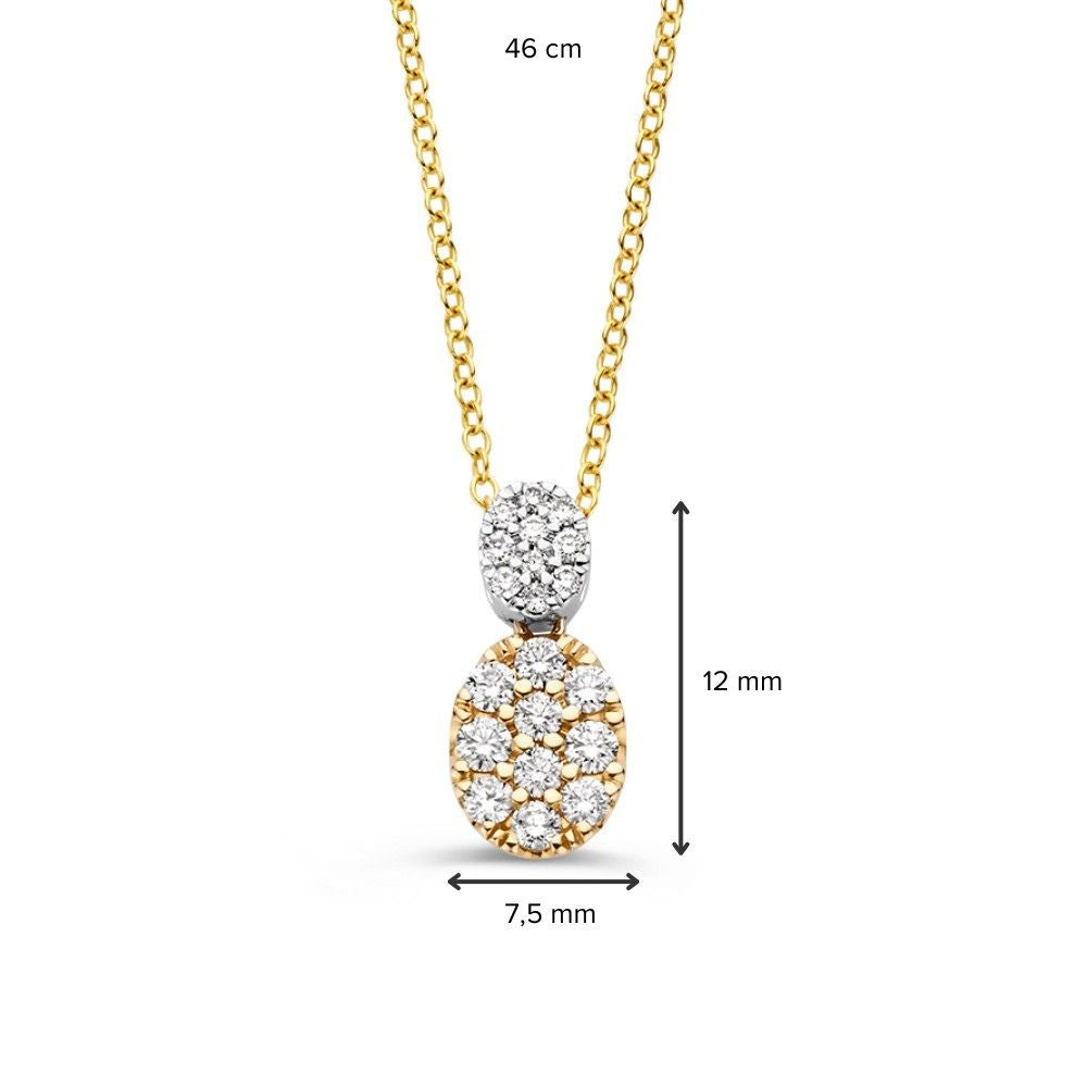 Elegancki naszyjnik ze złota z diamentami o łącznej wadze 0.53ct w oprawie pavé