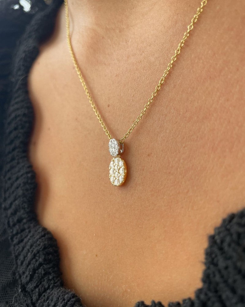 Elegancki naszyjnik ze złota z diamentami o łącznej wadze 0.53ct w oprawie pavé