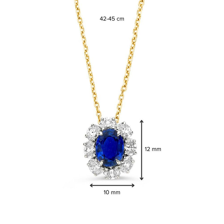 Collier bicolor saffier+briljant