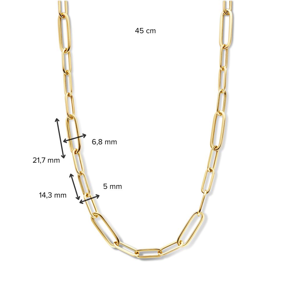 14K Żółte Złoto Naszyjnik z Luksusowym Zapięciem Karabińczyk – Elegancka Biżuteria dla Damskich