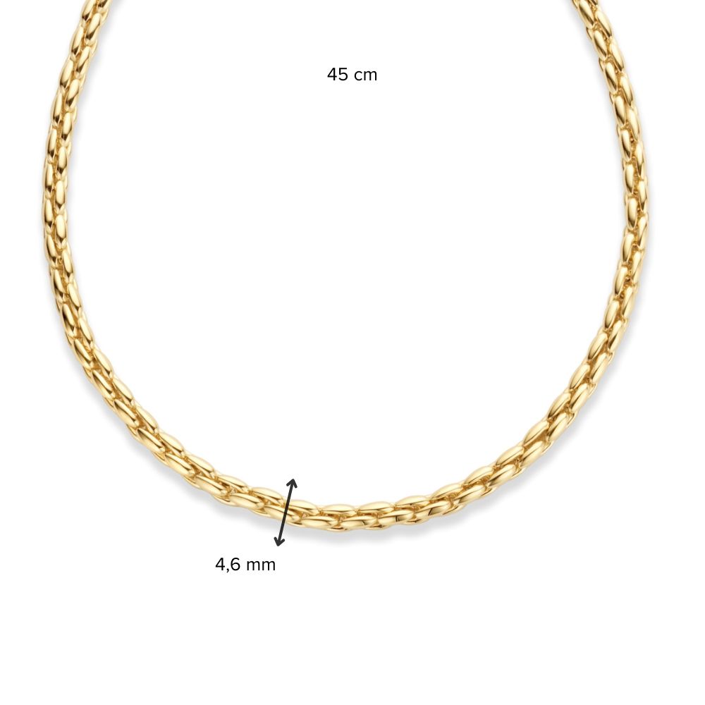 Żółte złoto naszyjnik z klasycznym ogniwem, 14 karat, 45 cm, 28,7 gr