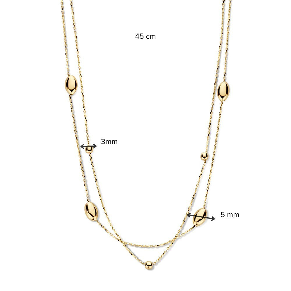 14K Żółte Złoto Naszyjnik z Złotymi Elementami – Elegancka Biżuteria dla Damskich