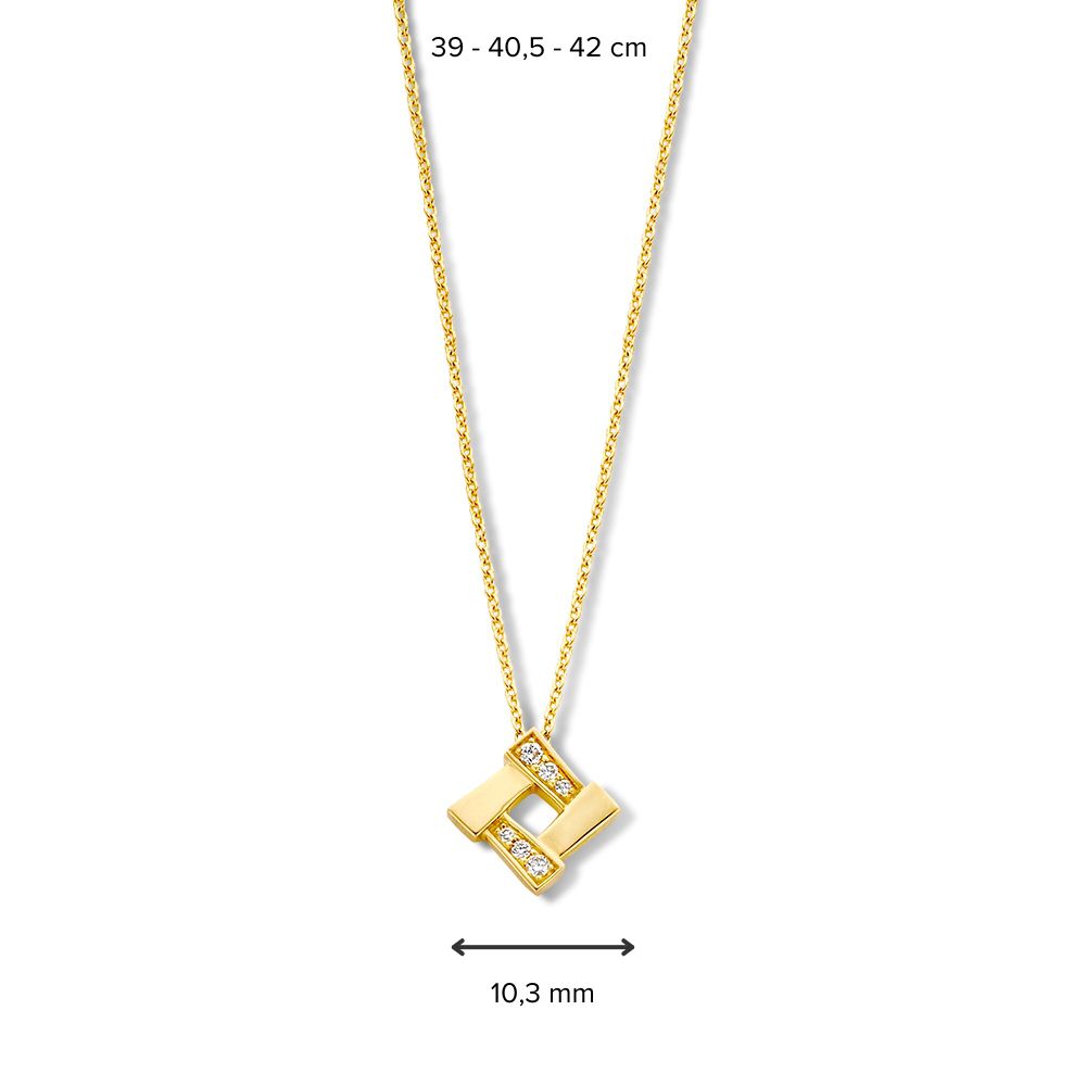 Żółtozłoty naszyjnik z diamentowym wisiorkiem - 14 karatowa elegancja