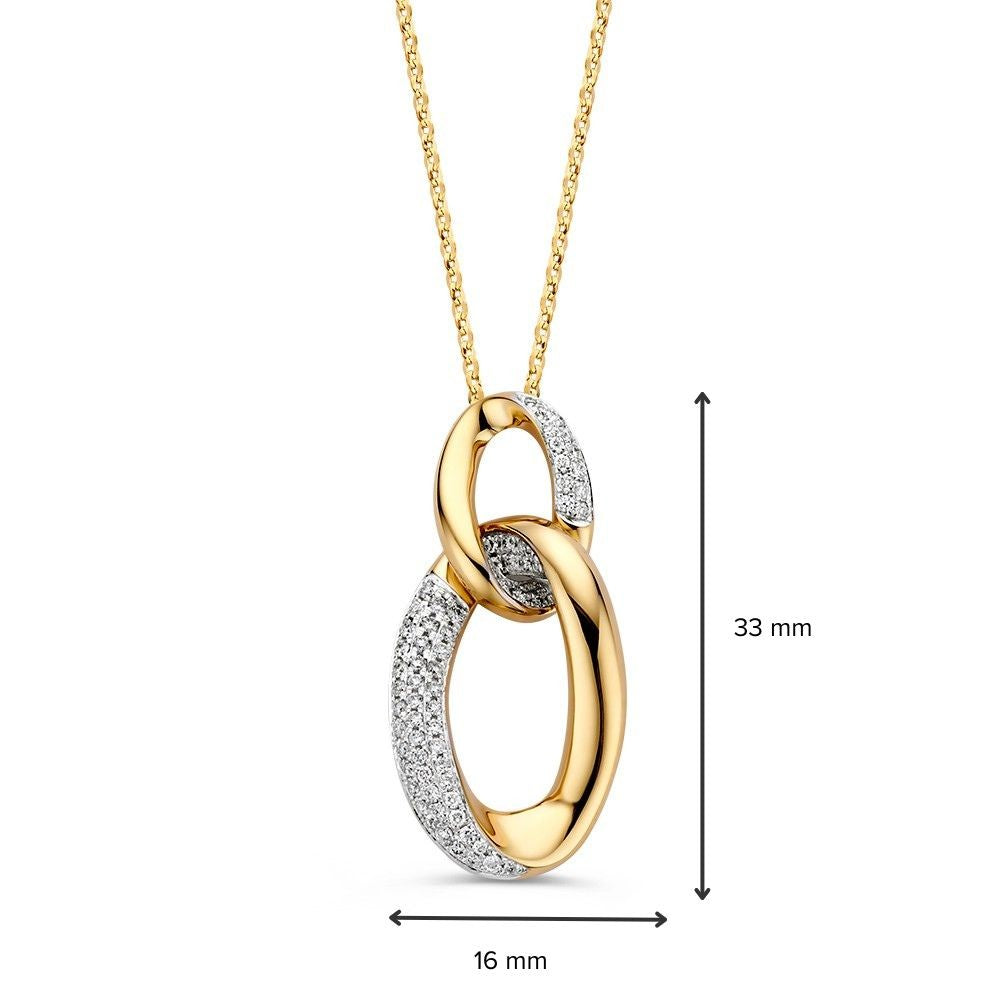 Luksusowy Żółte Złoto Ogniwo Wisiorek z Diamentami i Elegancki Naszyjnik – Ponadczasowa Elegancja