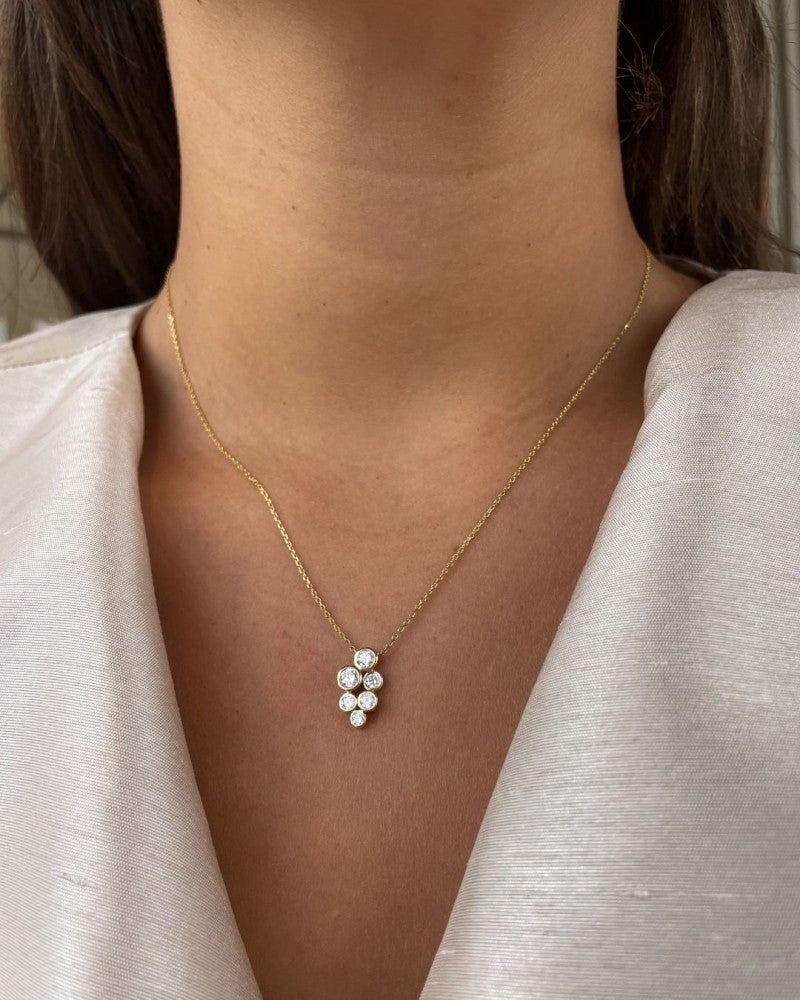 Elegancki naszyjnik z 14k żółtego złota z wisiorkiem diamentowym 0.81ct z kolekcji 'Bubbles'