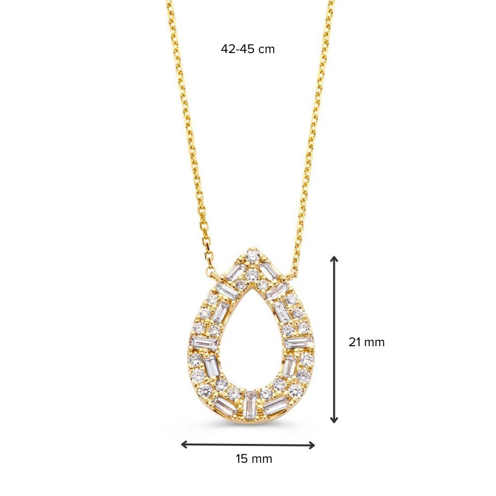 14K Żółte Złoto Naszyjnik z 0,81 crt Diamentami – Luksusowa Biżuteria dla Damskich