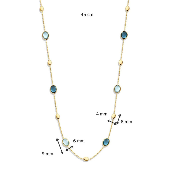 Geelgouden Collier met Topaas & London Blue Topaas – 14 Karaat Goud