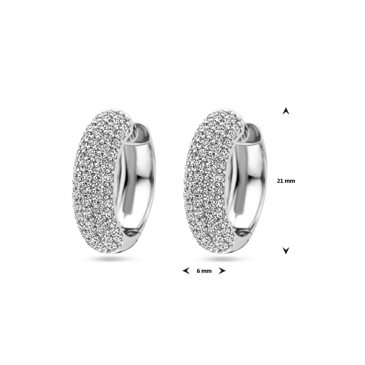 klapożółte kolczyki cyrkonia 21 mm srebro rodowane