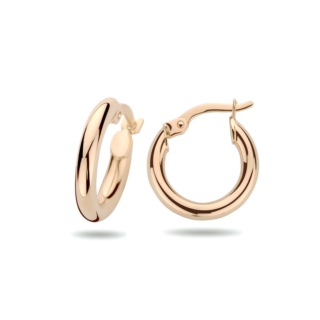 kolczyki koła 2,5 mm okrągła rura 14K różowe złoto