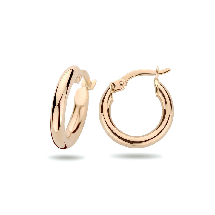 kolczyki koła 2,5 mm okrągła rura 14K różowe złoto