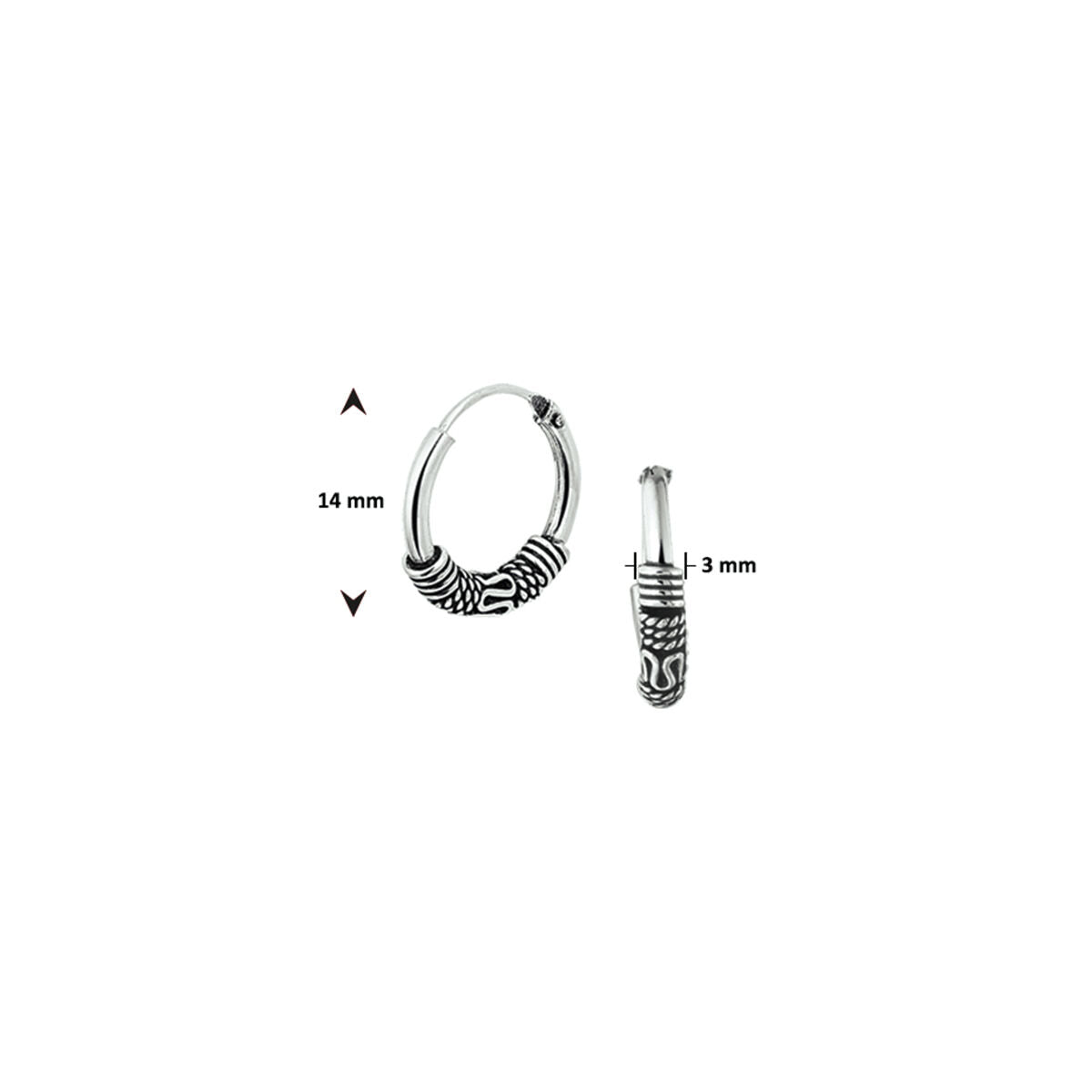 kolczyki koła 3,0 mm srebro oksydowane