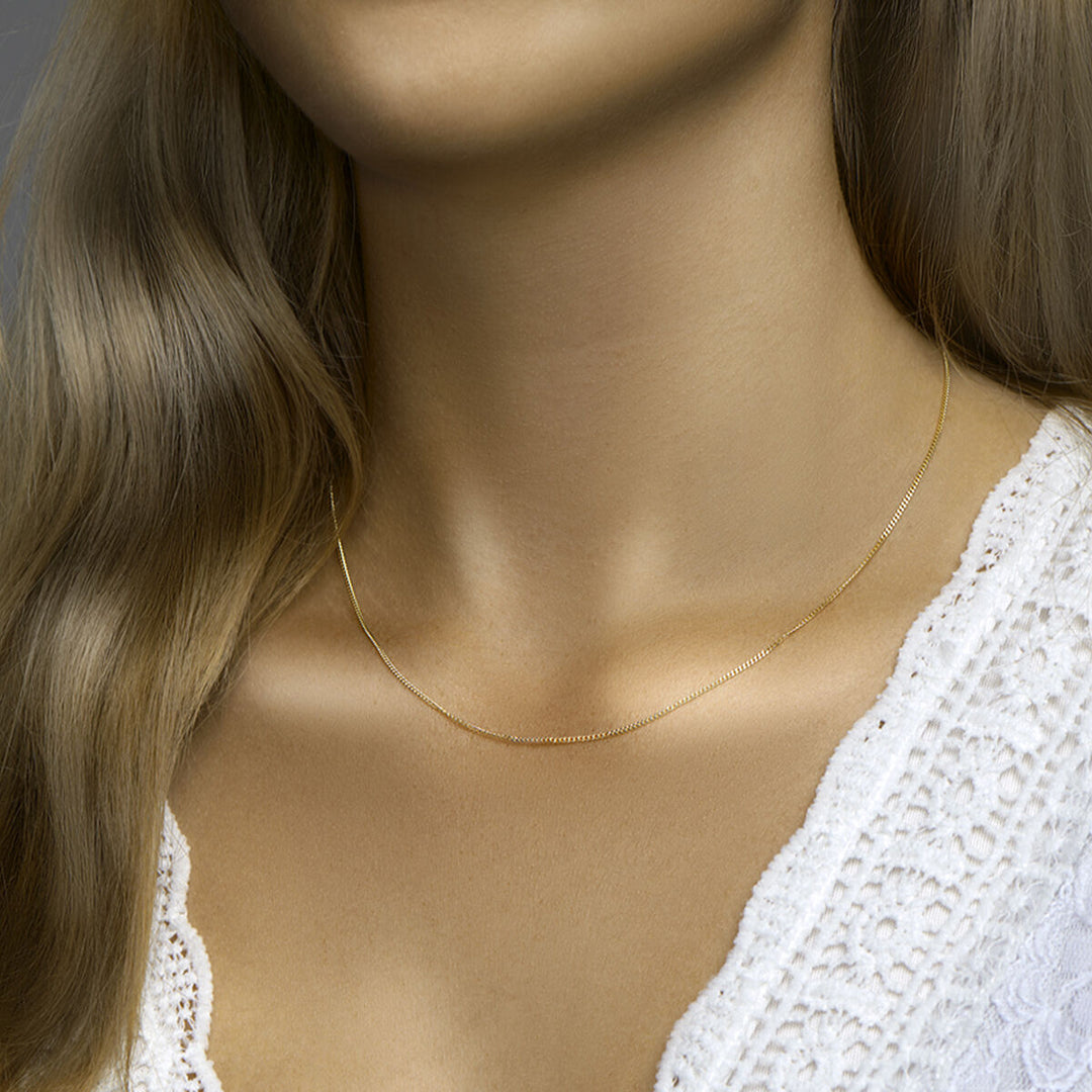 collier gourmette 4-zijdes geslepen 1,2 mm 3 micron zilver verguld (geel)