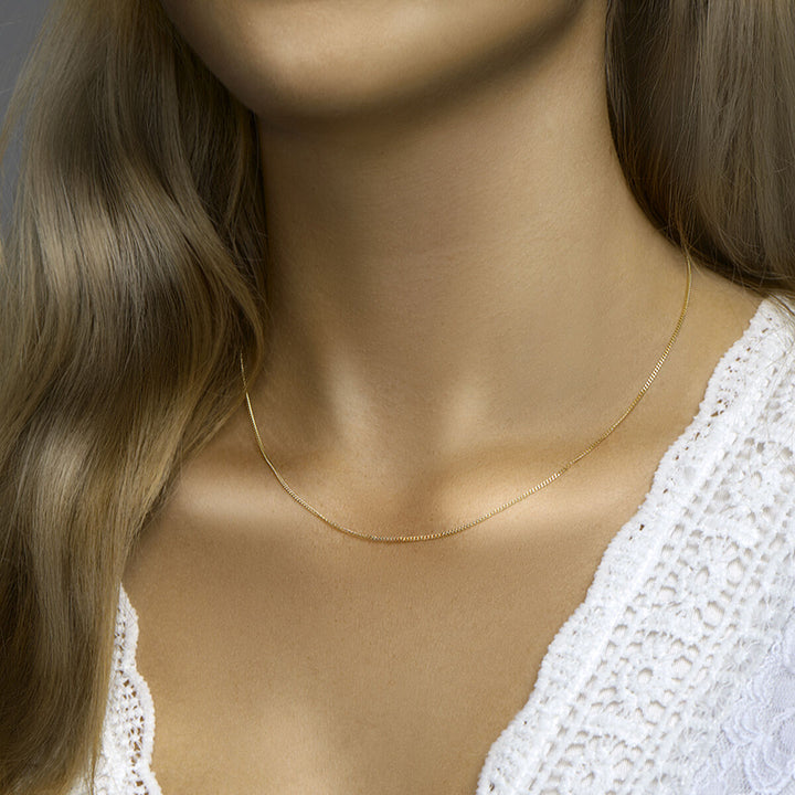 collier gourmette 4-zijdes geslepen 1,2 mm 3 micron zilver verguld (geel)