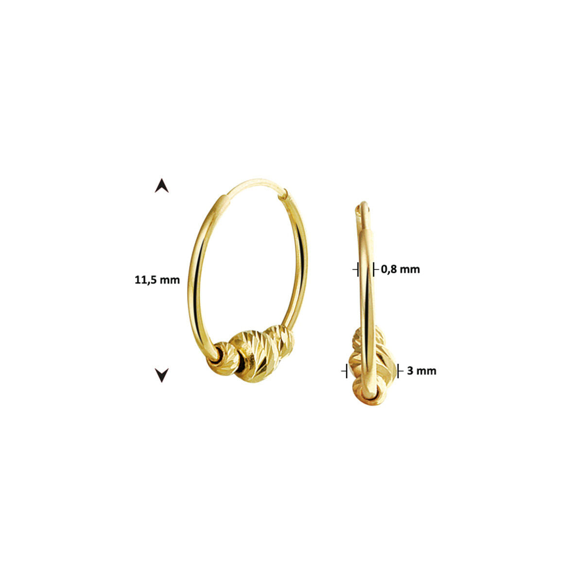 kolczyki koła 14K żółte złoto