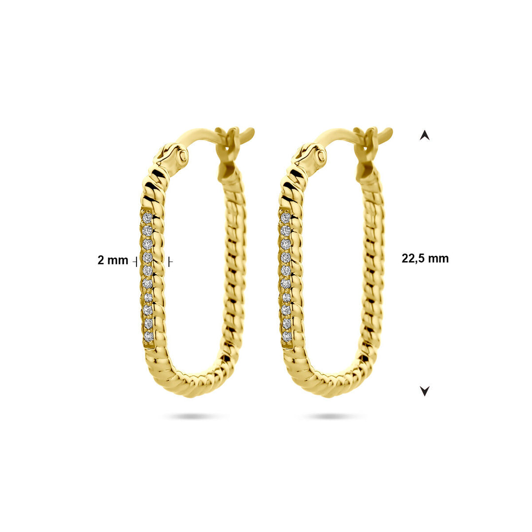 oorringen zirkonia 1 micron zilver verguld (geel)