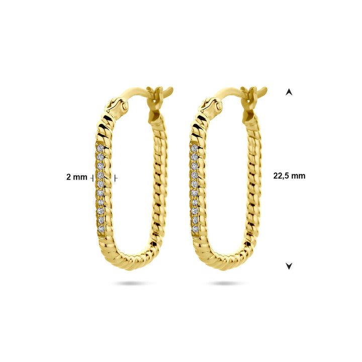 oorringen zirkonia 1 micron zilver verguld (geel)