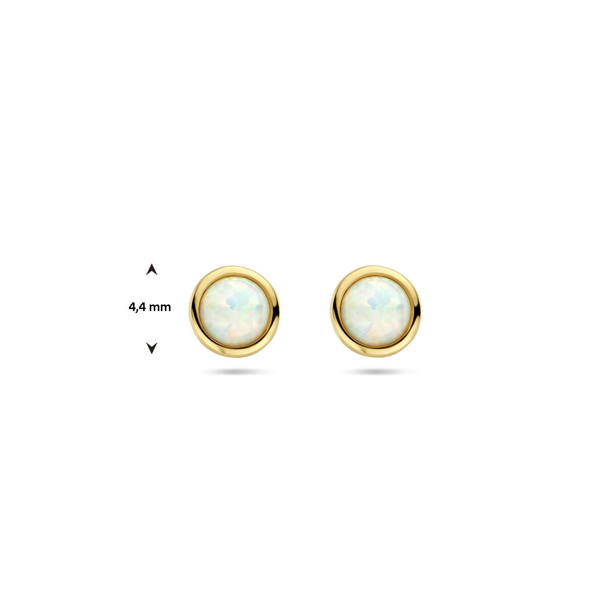 kolczyki wkrętki opal 14K żółte złoto