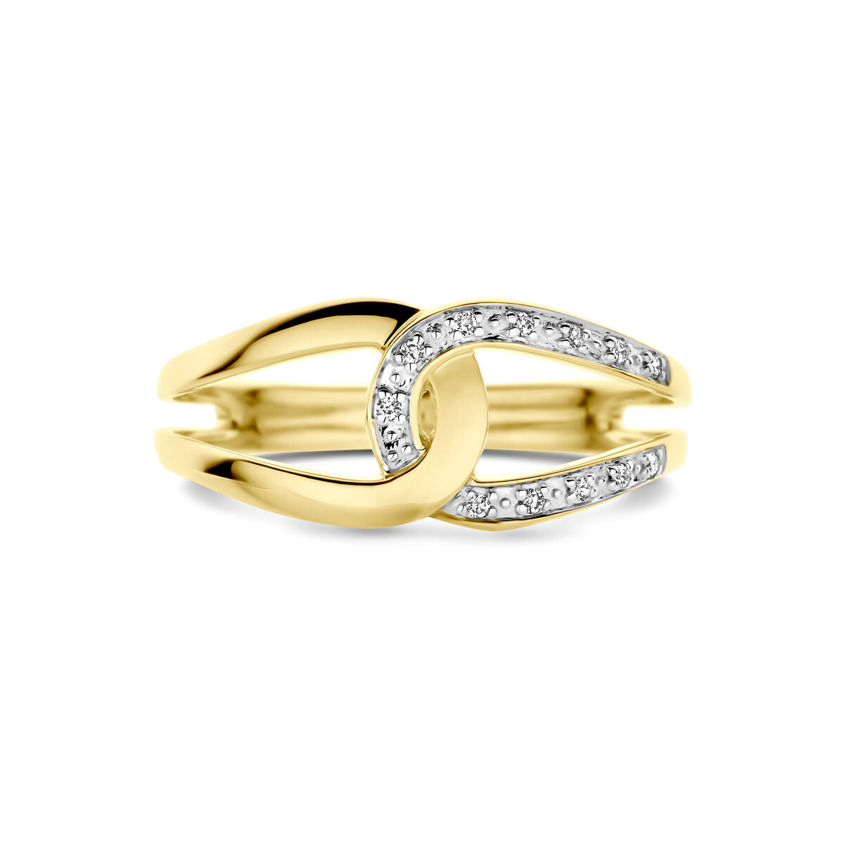 pierścionek diament 0.03ct h si 14K żółte złoto