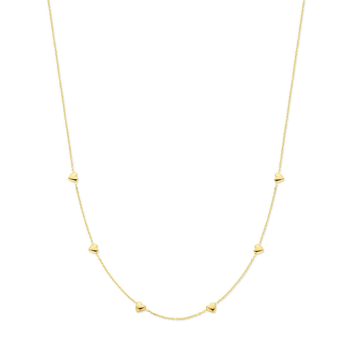 collier hartjes 41 + 4 cm 3 micron zilver verguld (geel)